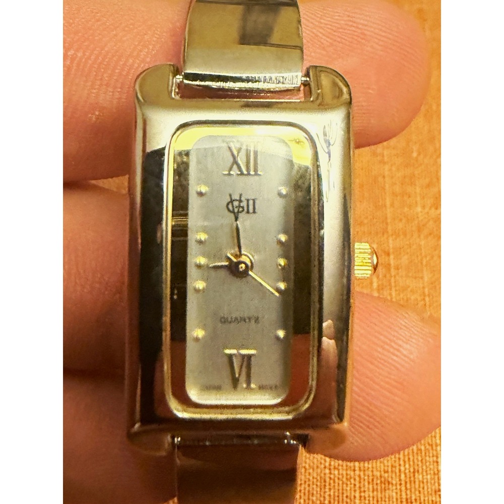 Women's Quartz Rectangle Two-Tone Silver/Gold Bracelet Watch Roman Numeral Dial